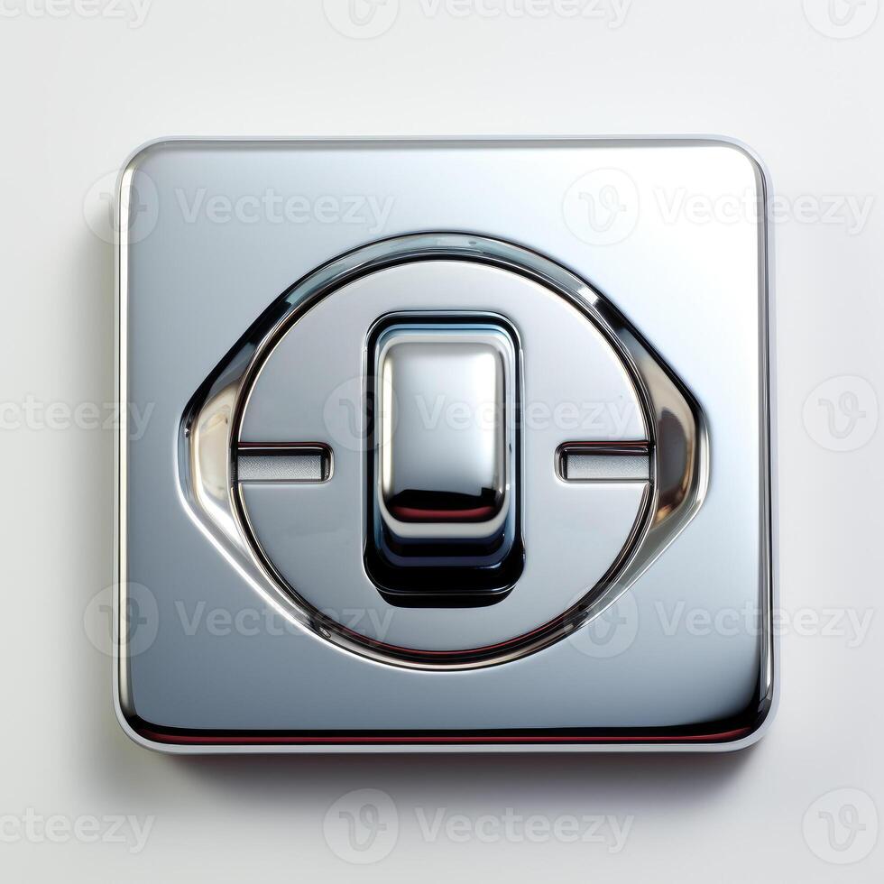 Metal power button. photo
