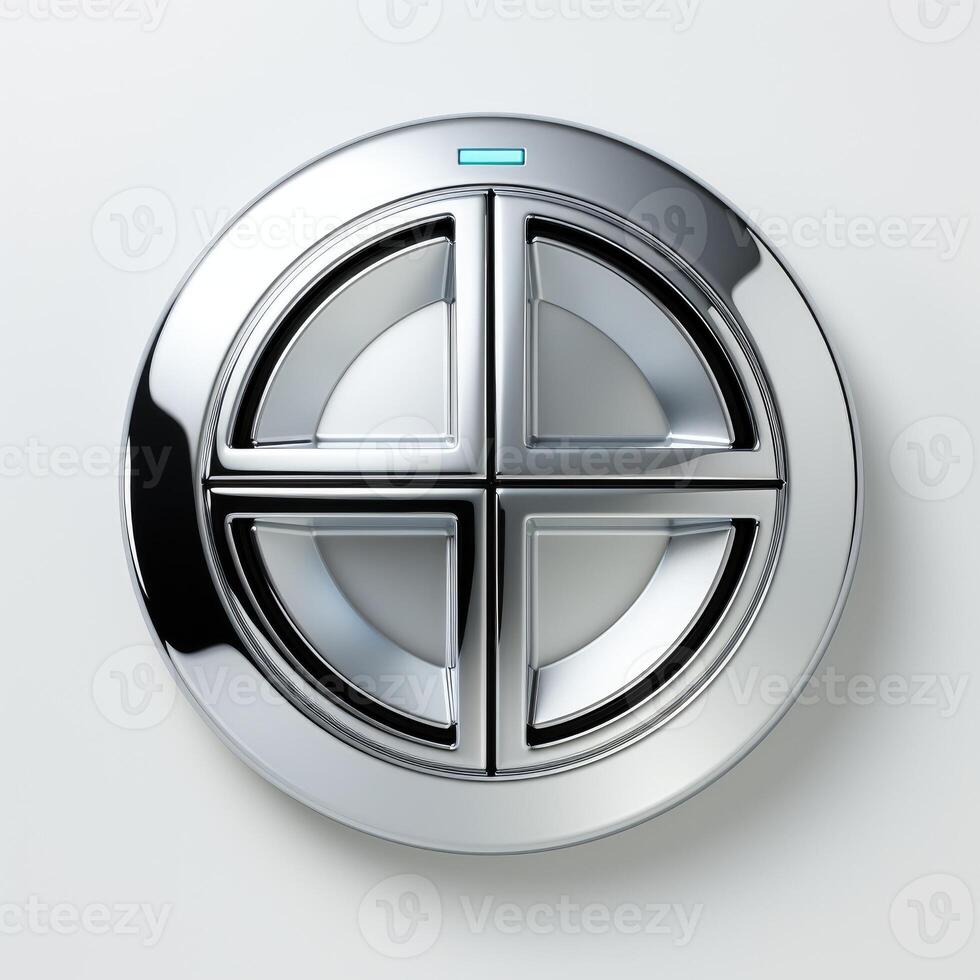 Metal power button. photo