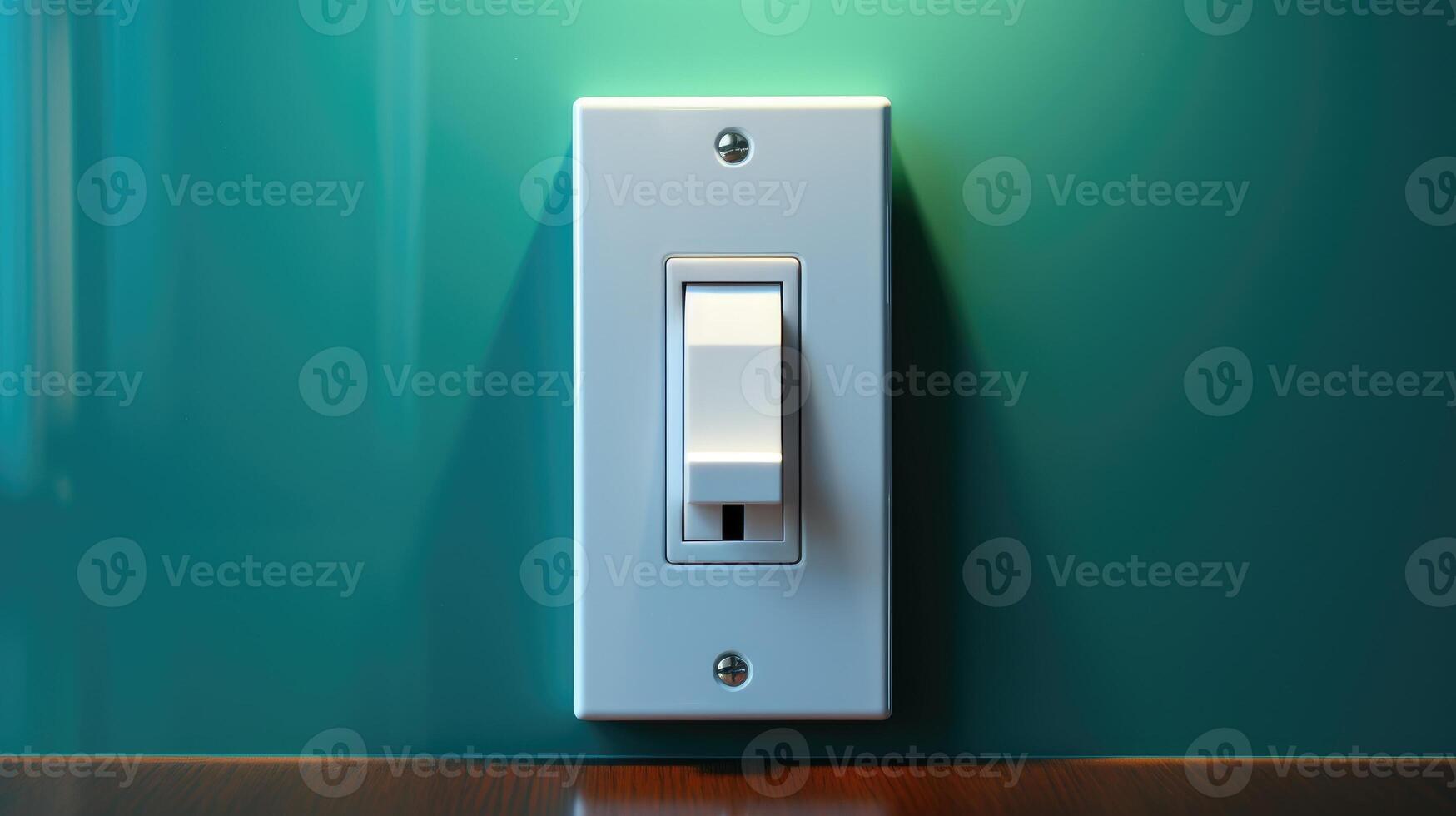 White light switch with button. photo