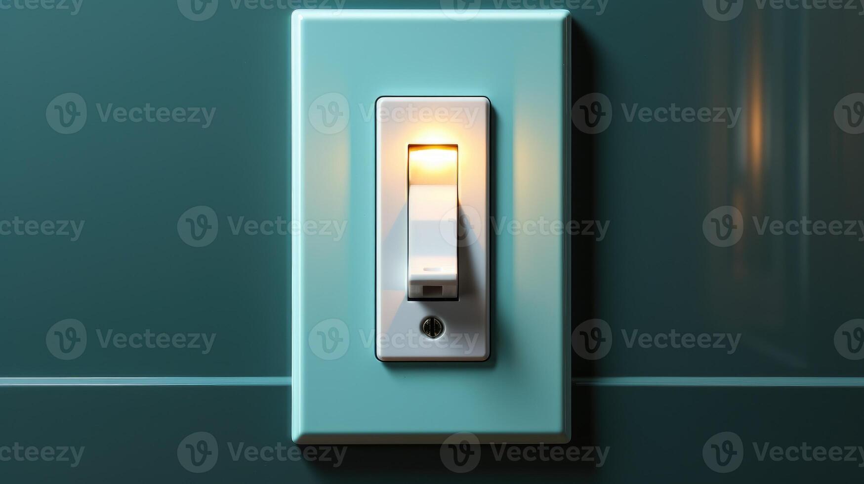White light switch with button. photo