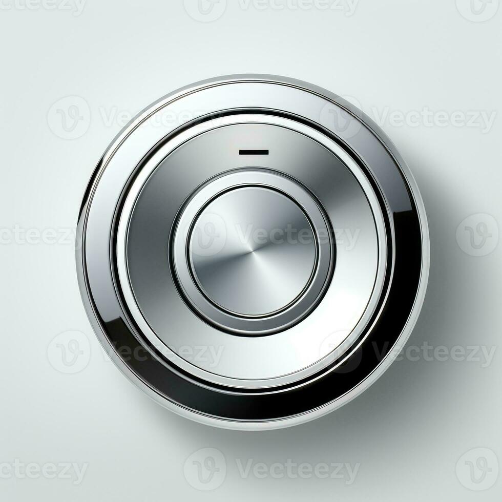Metal power button. Generative AI photo