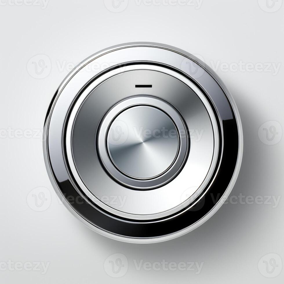 Metal power button. photo