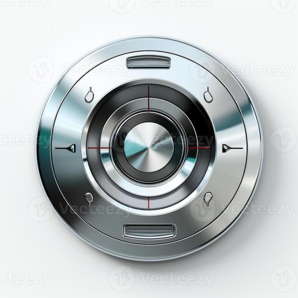 Metal power button. photo