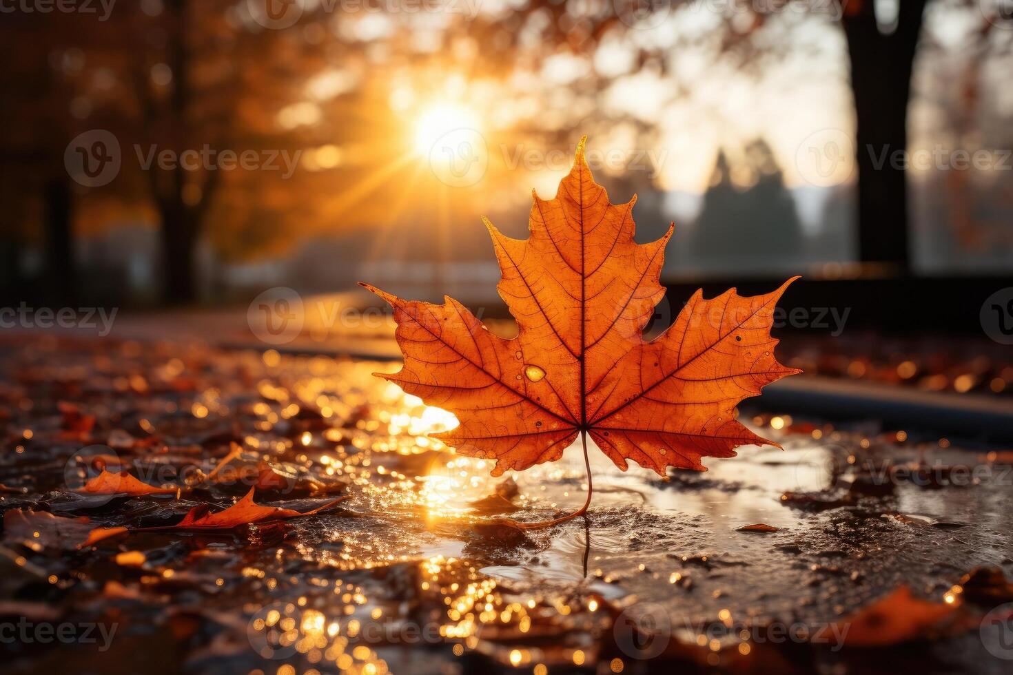 Colorful autumn maple leaf. photo