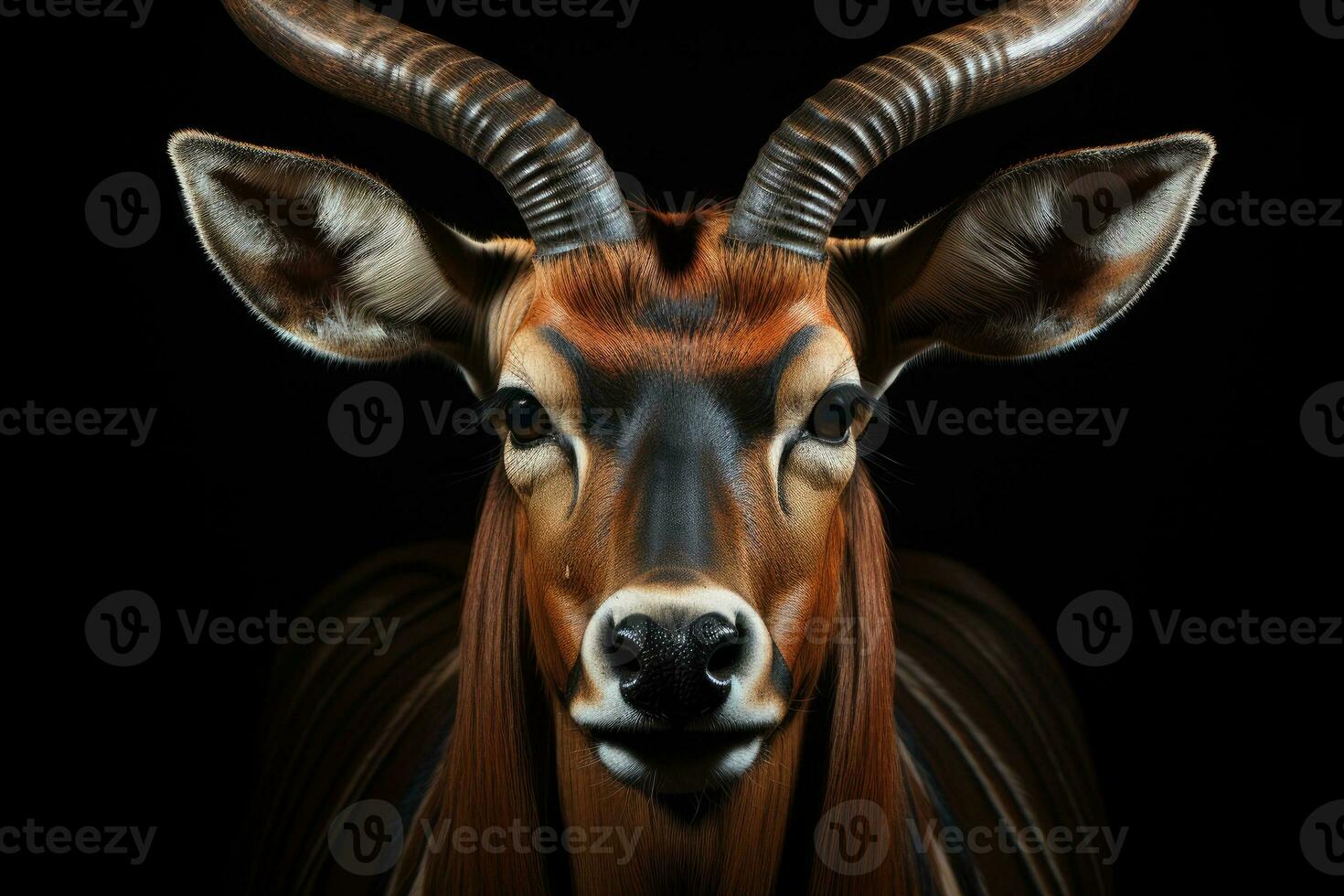 Big eastern bongo antelope. Generative AI photo