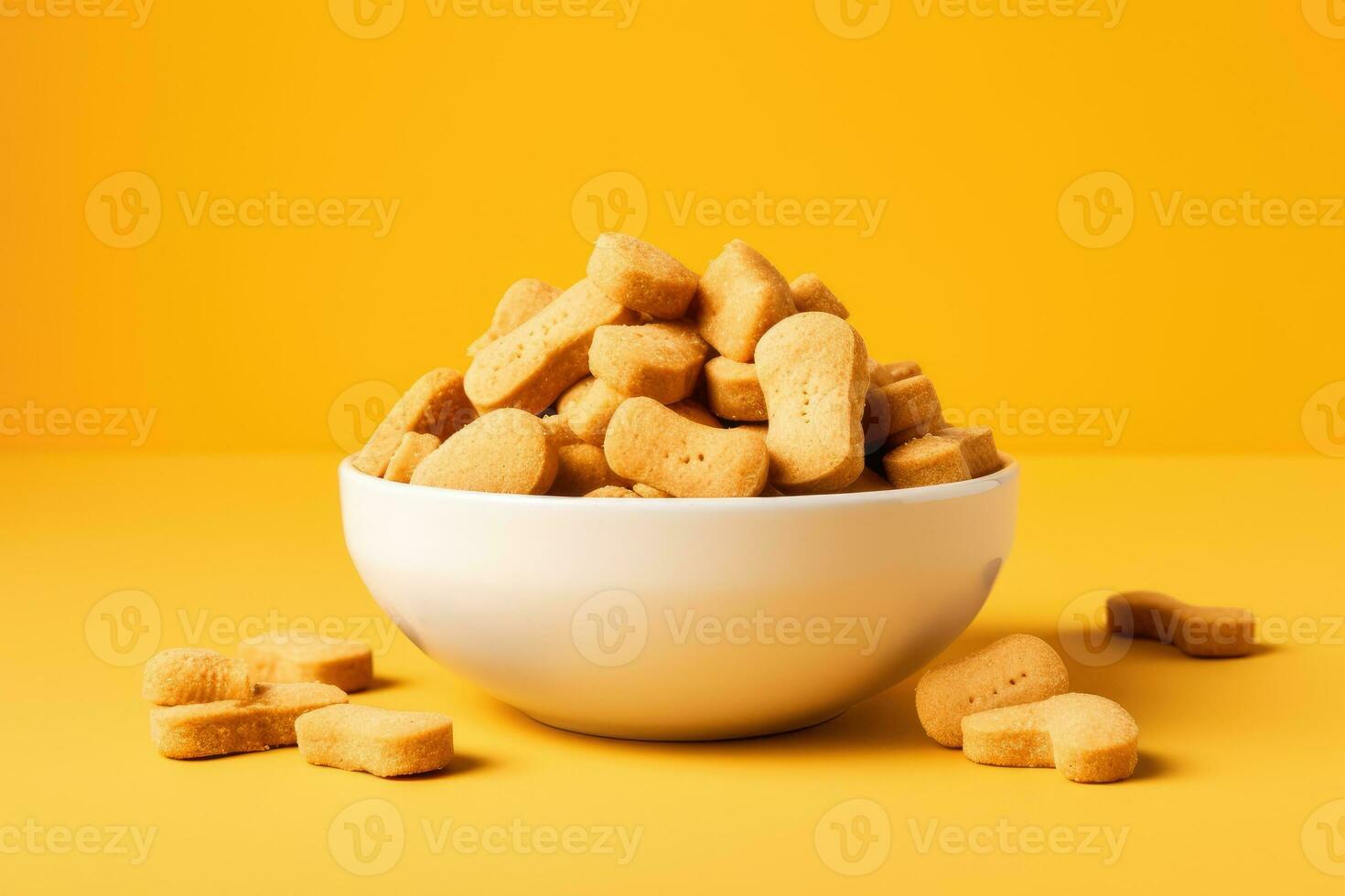 Dog treats in a bowl. Generative AI photo