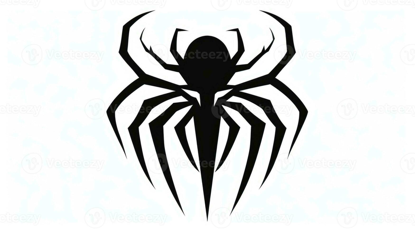 Spider black white tattoo element vector template animal. Generative AI photo