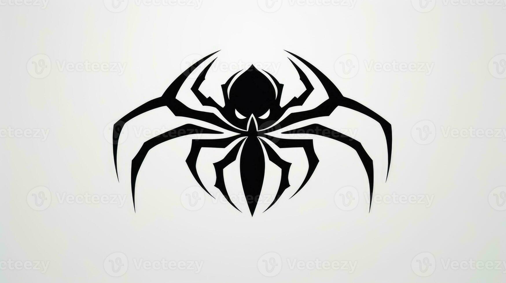 araña negro blanco tatuaje elemento vector modelo animal. generativo ai foto