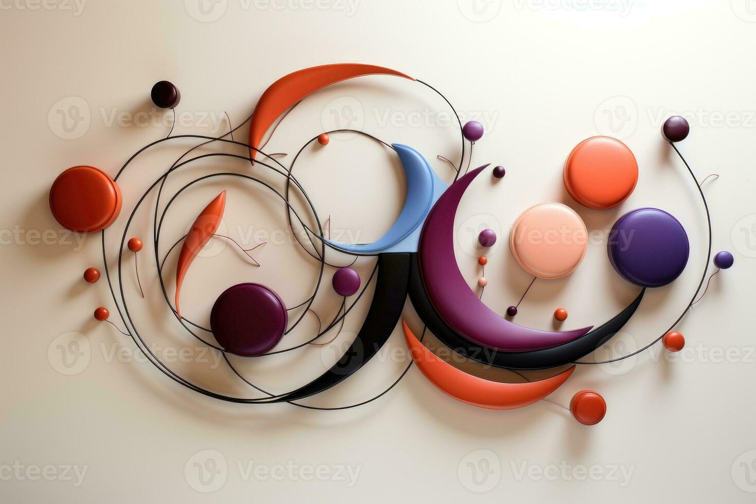 Modern abstract wall decor. Generative AI photo