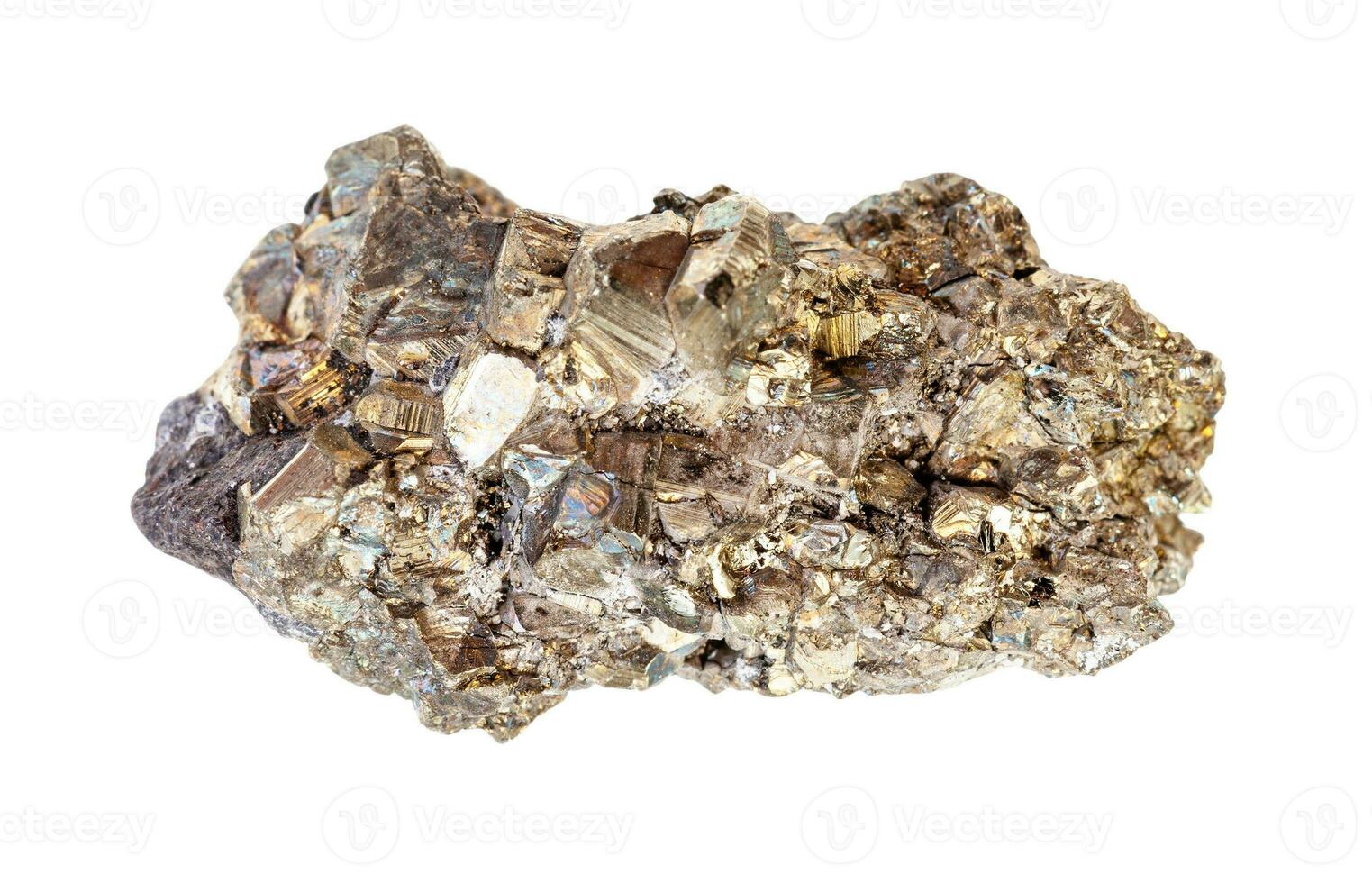 raw druse of Pyrite crystals isolated photo