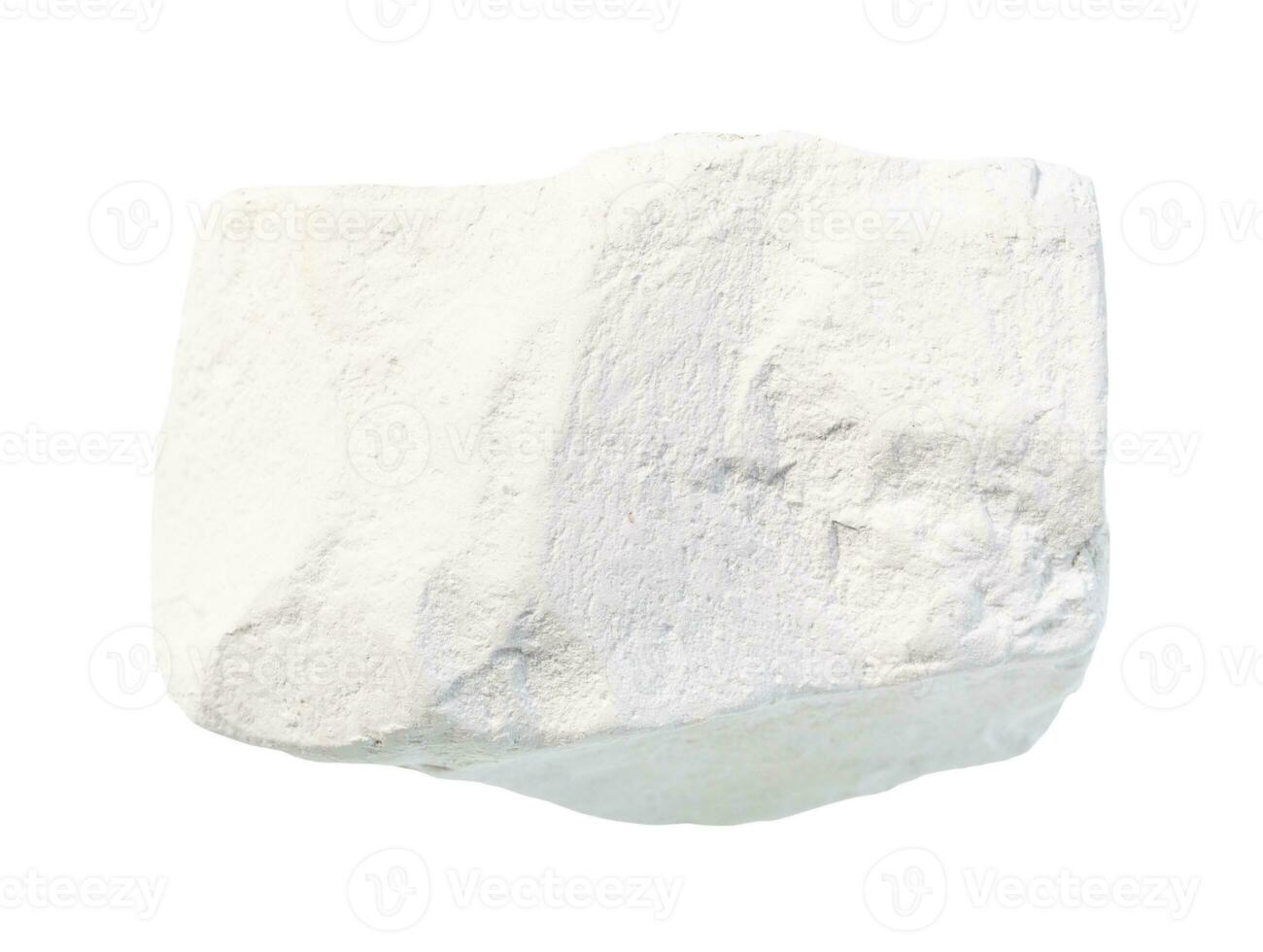 unpolished chalk white limestone rock isolated photo