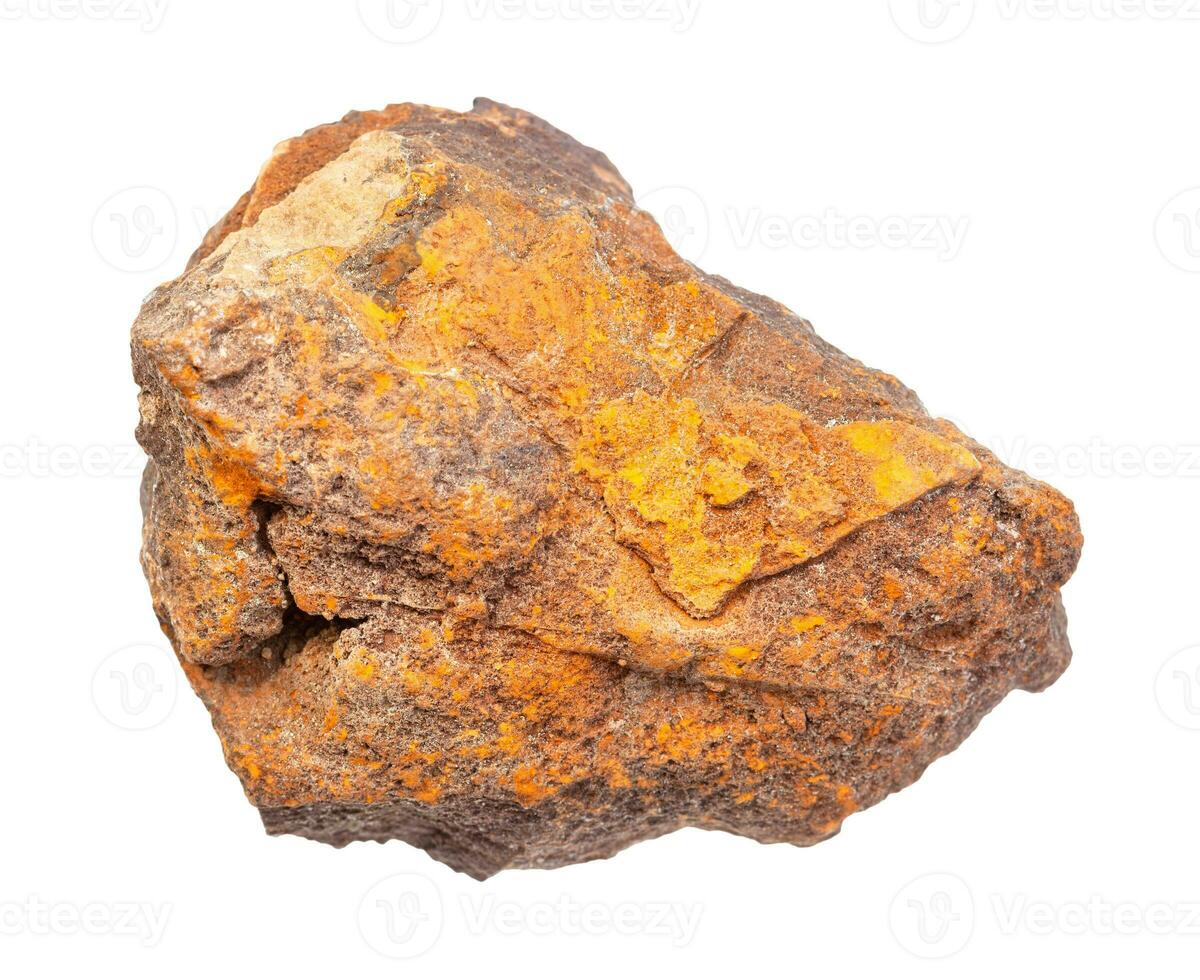 rough Limonite brown iron ore rock isolated photo