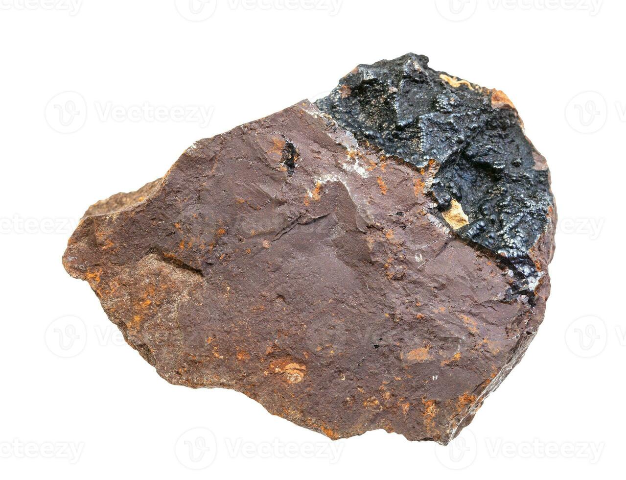 Limonite brown iron ore rock with Goethite photo