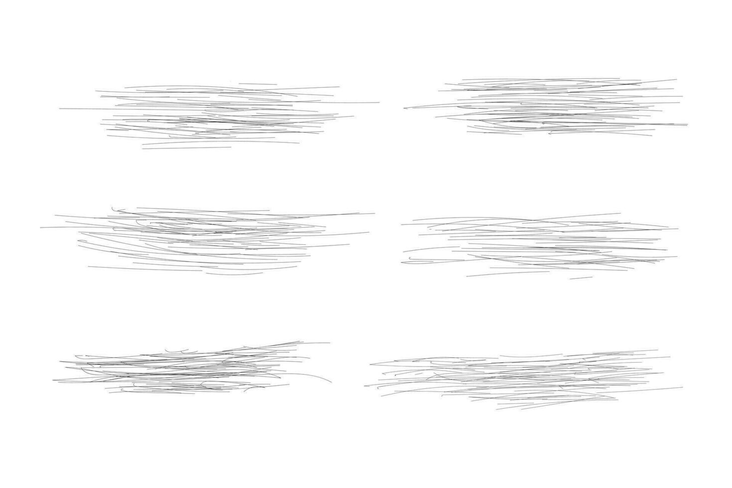 set of hand drawn pencil sketch objects shading vector, scratches Graphite Drawing strokes, curly lines Hatched square shapes, thin line ink linear drawing blank paper surface stock illustration vector