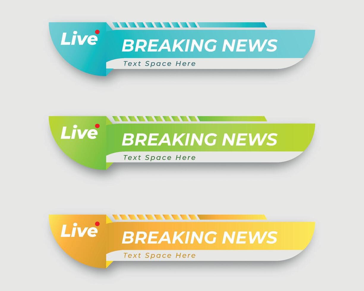 set  tv news bar. bars newspaper. social media bars. Television broadcast media title banner. title bar vector