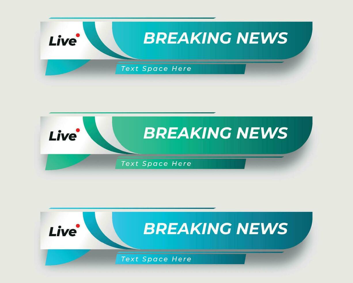 set  tv news bar. bars newspaper. social media bars. Television broadcast media title banner. title bar vector