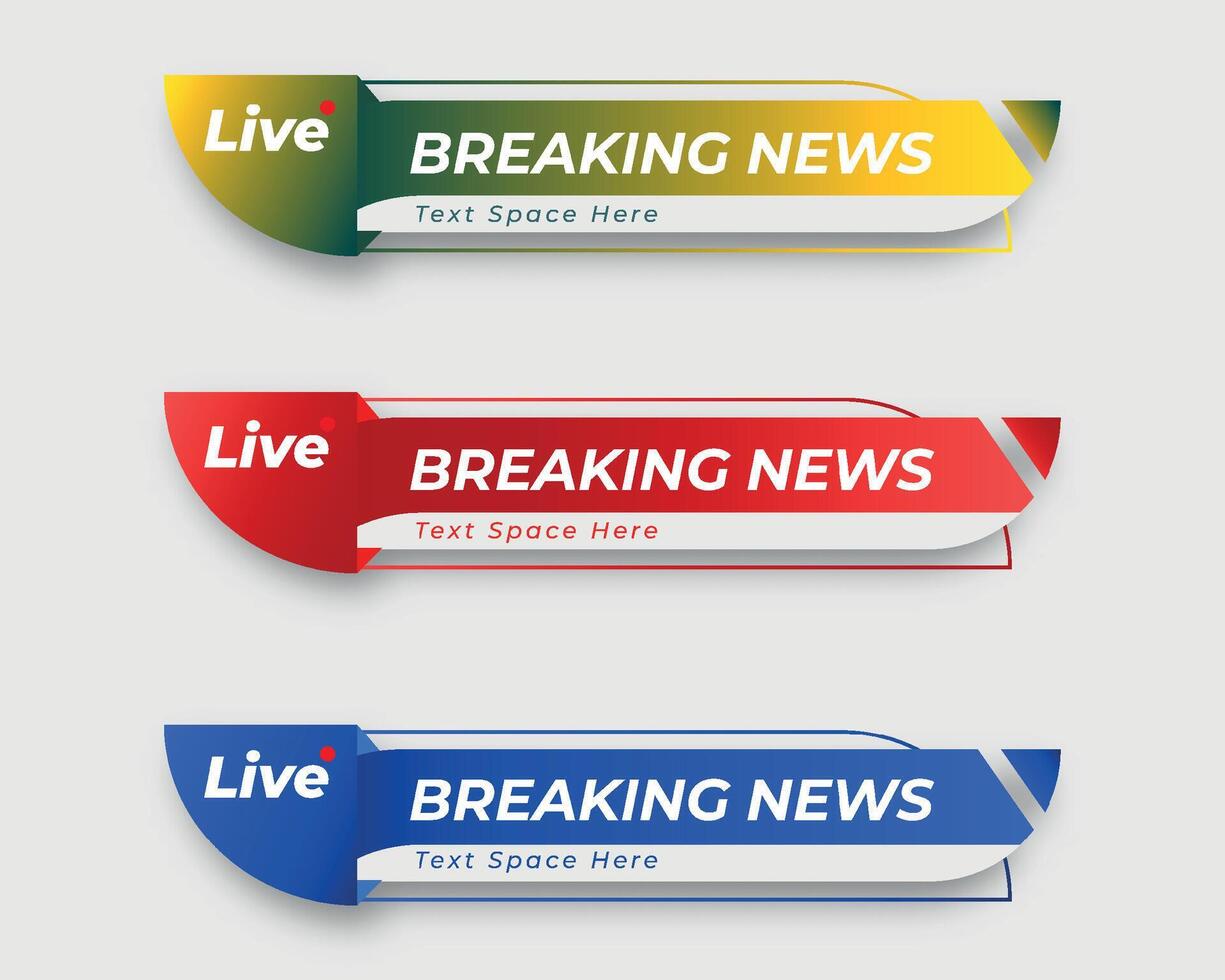 set  tv news bar. bars newspaper. social media bars. Television broadcast media title banner. title bar vector