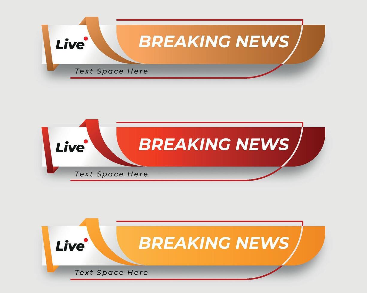 set  tv news bar. bars newspaper. social media bars. Television broadcast media title banner. title bar vector