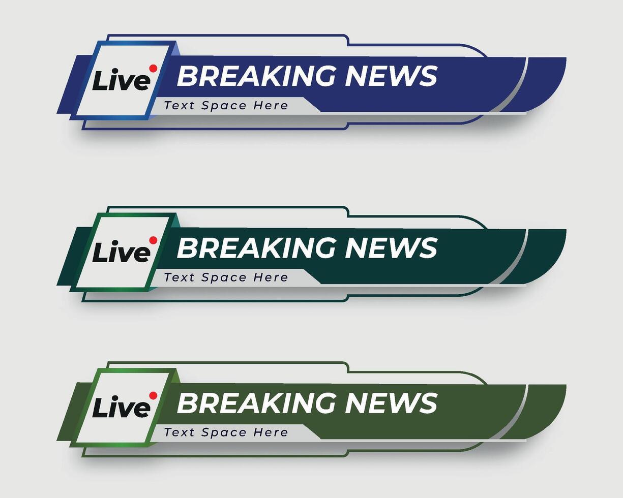 set  tv news bar. bars newspaper. social media bars. Television broadcast media title banner. title bar vector