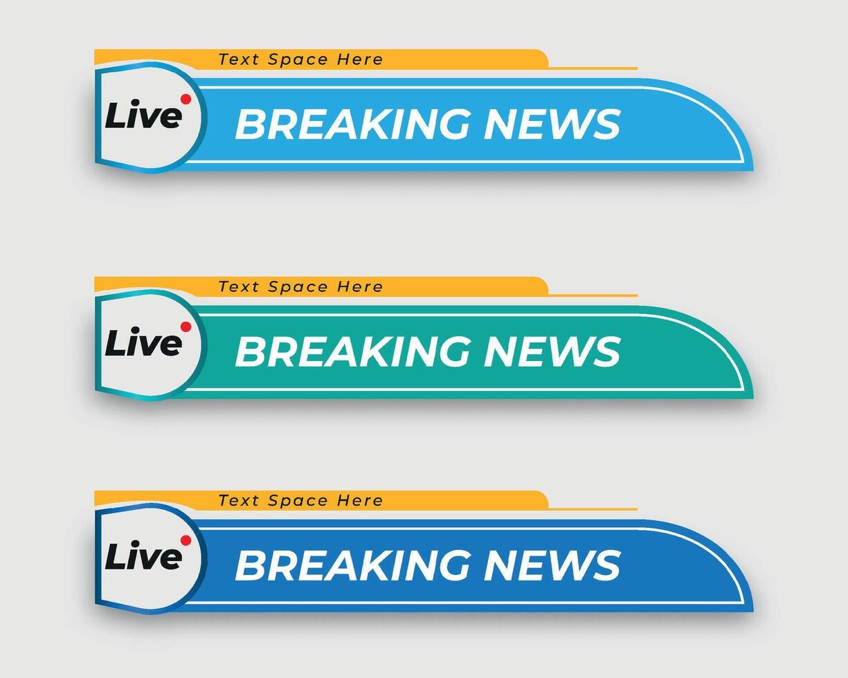 set  tv news bar. bars newspaper. social media bars. Television broadcast media title banner. title bar vector