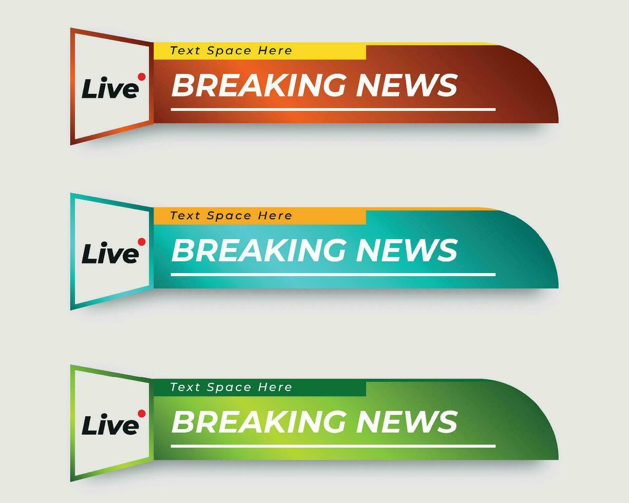 set  tv news bar. bars newspaper. social media bars. Television broadcast media title banner. title bar vector