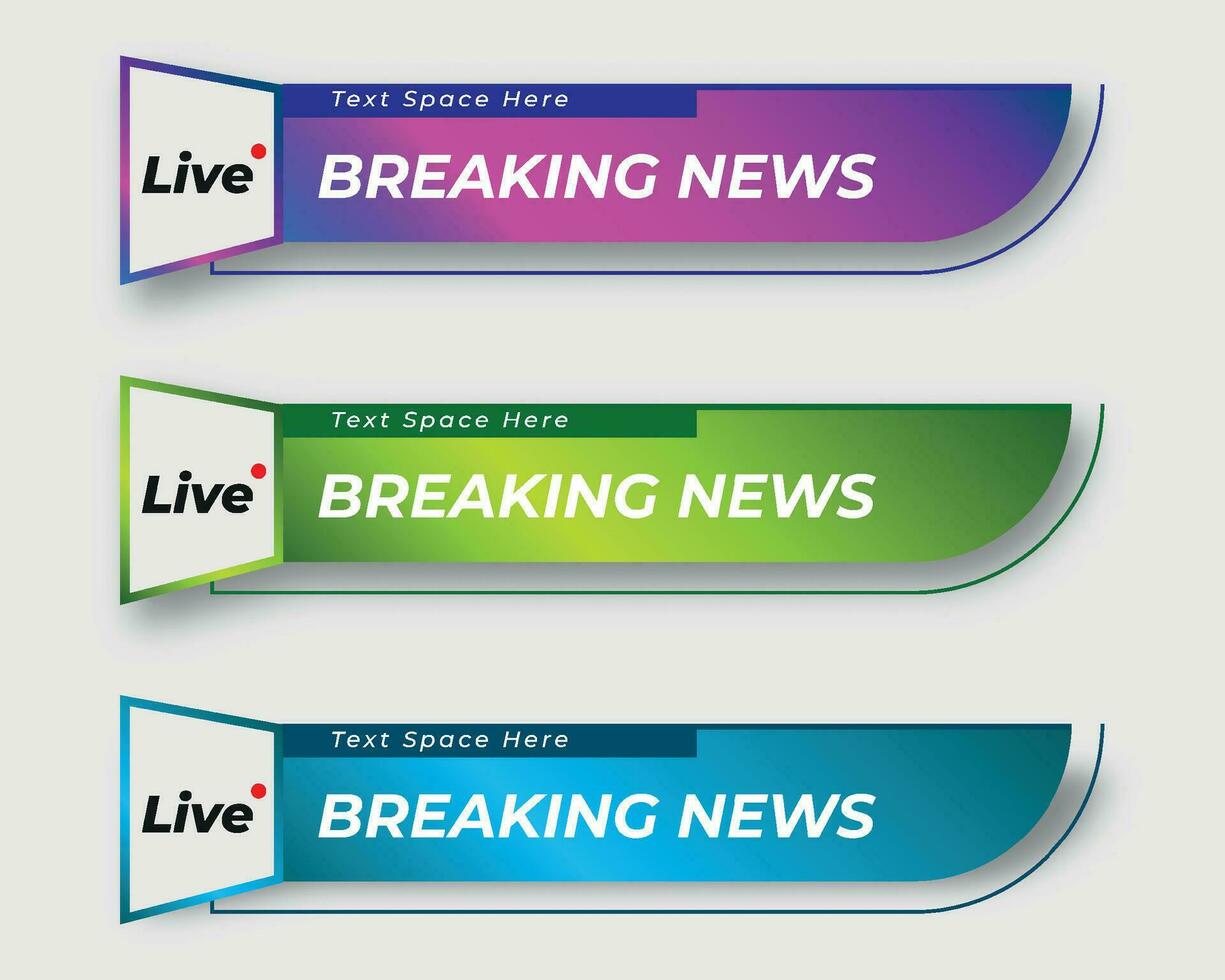 set  tv news bar. bars newspaper. social media bars. Television broadcast media title banner. title bar vector