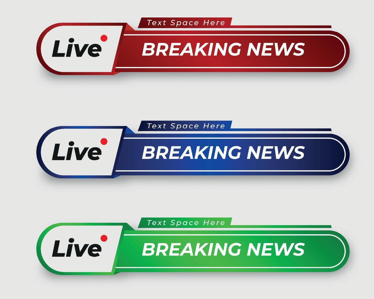 set  tv news bar. bars newspaper. social media bars. Television broadcast media title banner. title bar vector