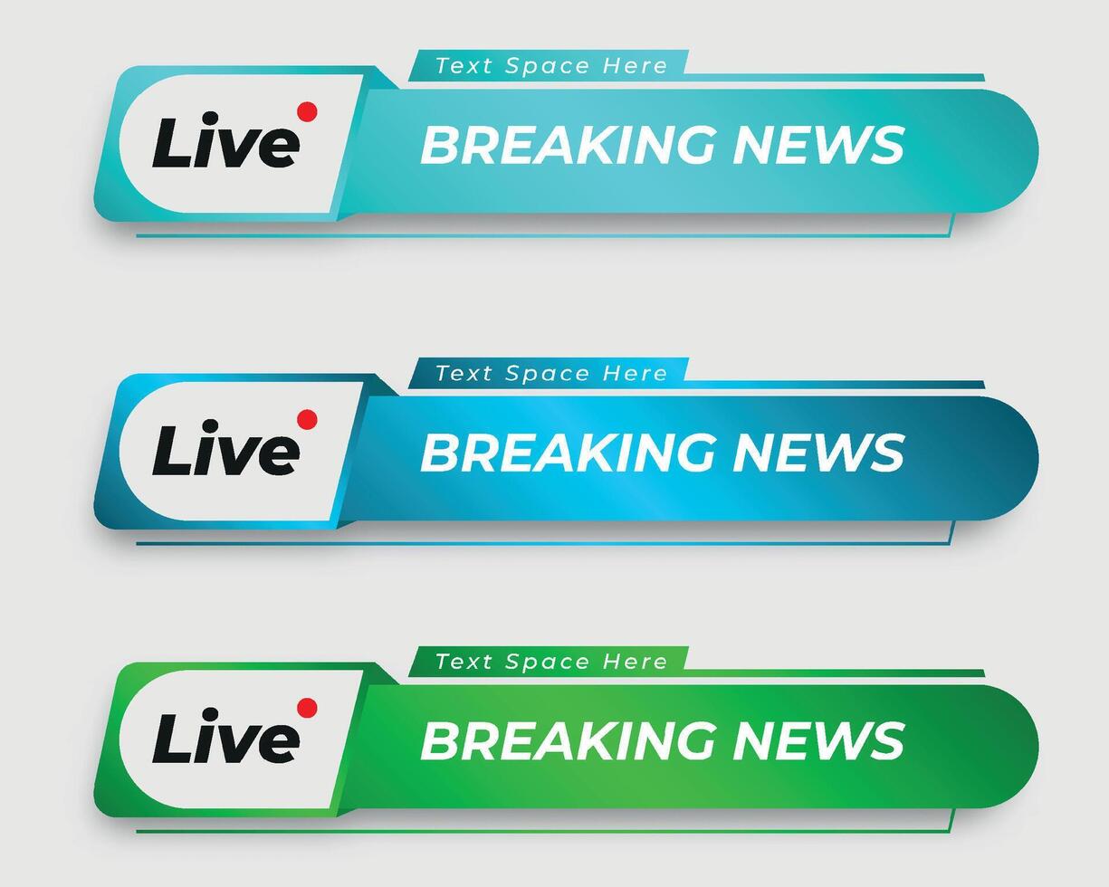 set  tv news bar. bars newspaper. social media bars. Television broadcast media title banner. title bar vector