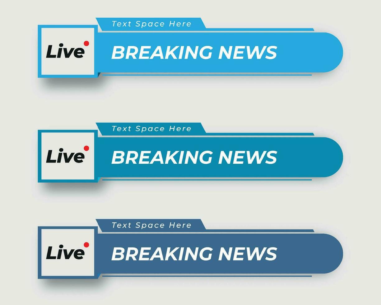 set  tv news bar. bars newspaper. social media bars. Television broadcast media title banner. title bar vector