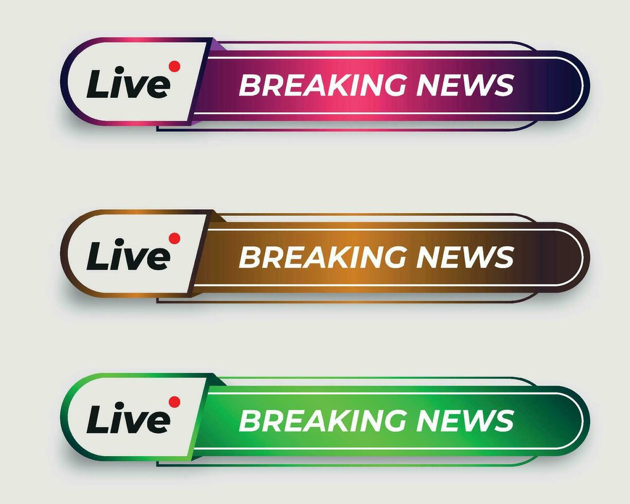 set  tv news bar. bars newspaper. social media bars. Television broadcast media title banner. title bar vector