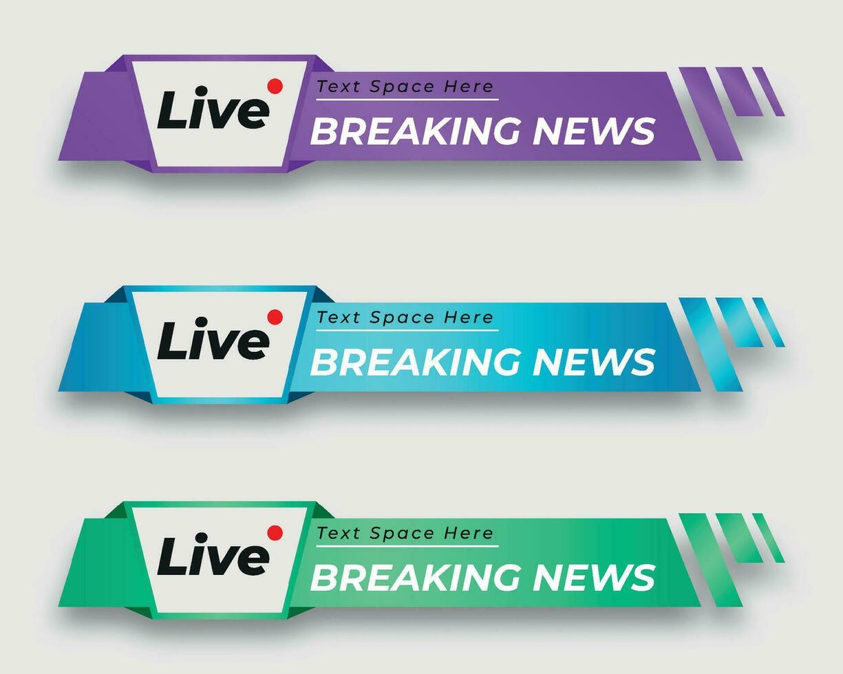 set  tv news bar. bars newspaper. social media bars. Television broadcast media title banner. title bar vector