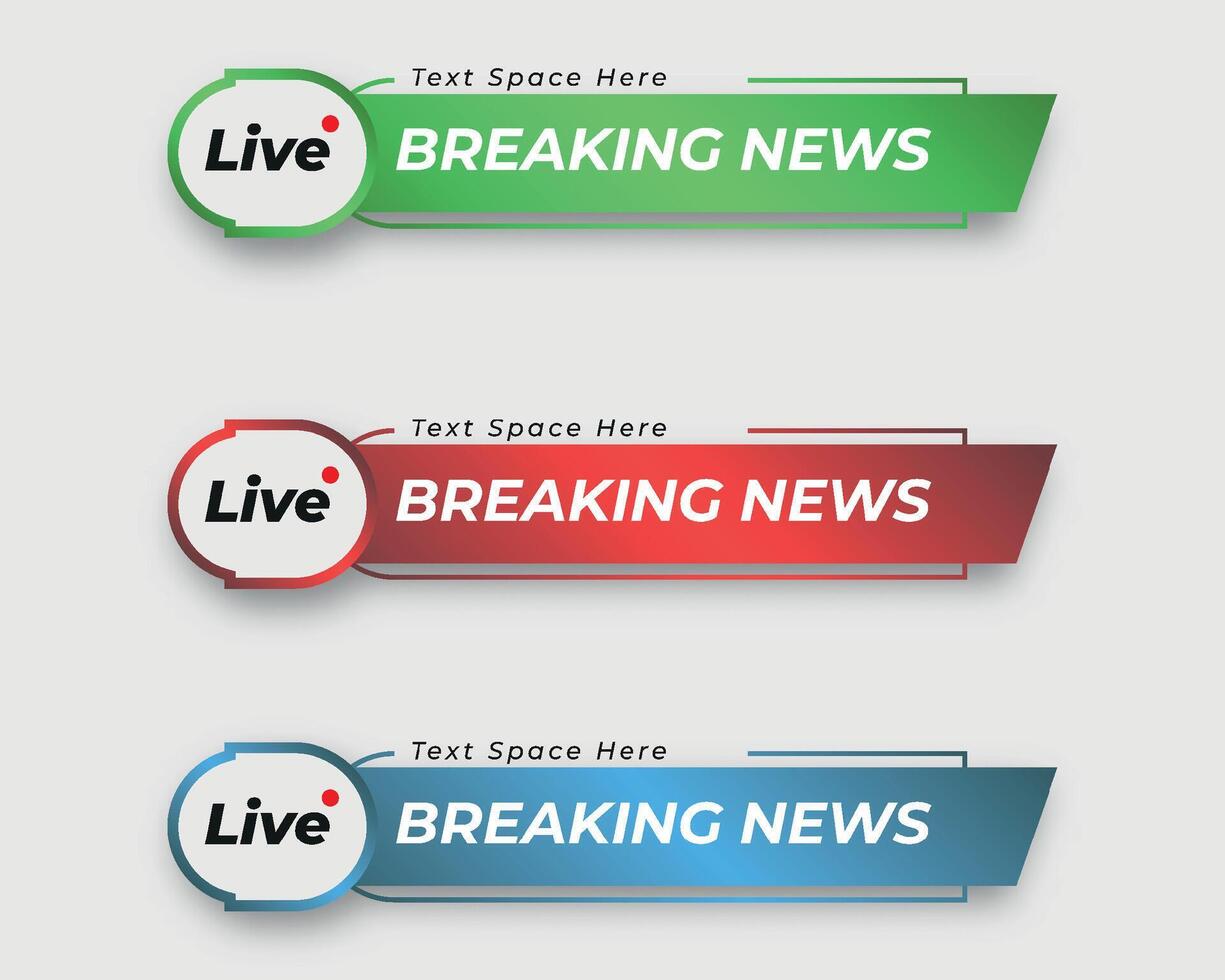 set  tv news bar. bars newspaper. social media bars. Television broadcast media title banner. title bar vector
