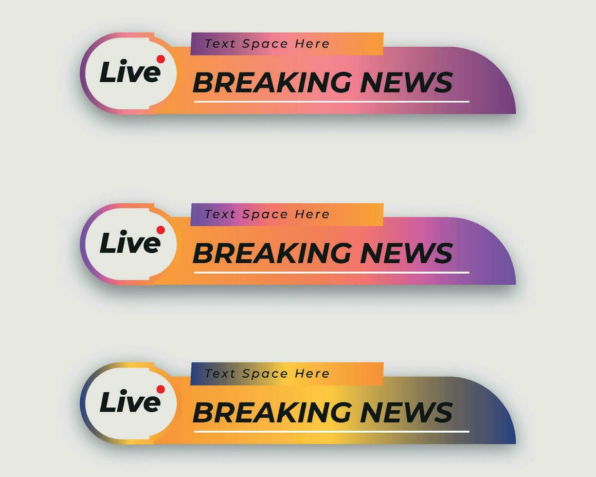 set  tv news bar. bars newspaper. social media bars. Television broadcast media title banner. title bar vector