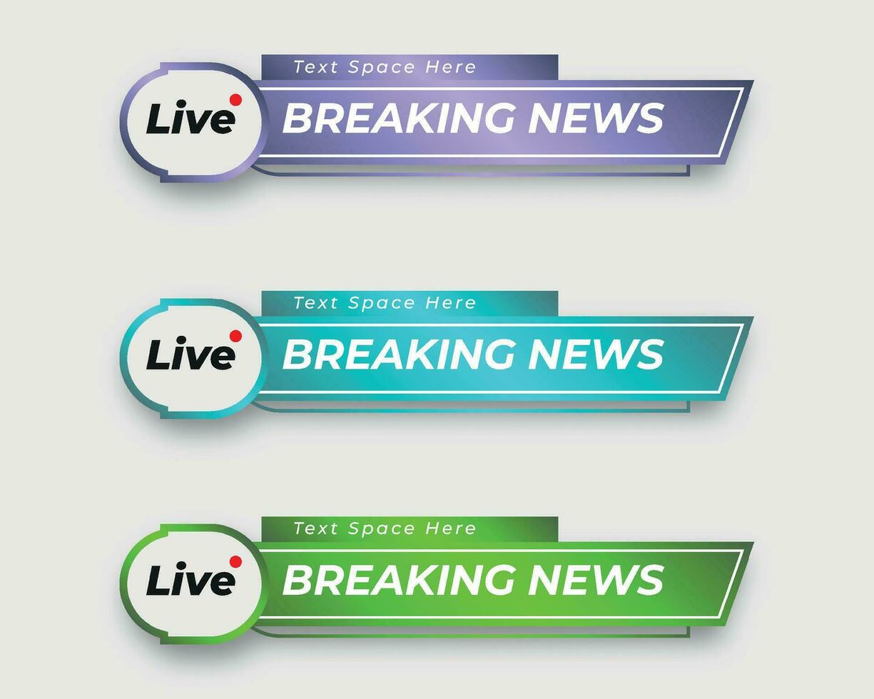 set  tv news bar. bars newspaper. social media bars. Television broadcast media title banner. title bar vector