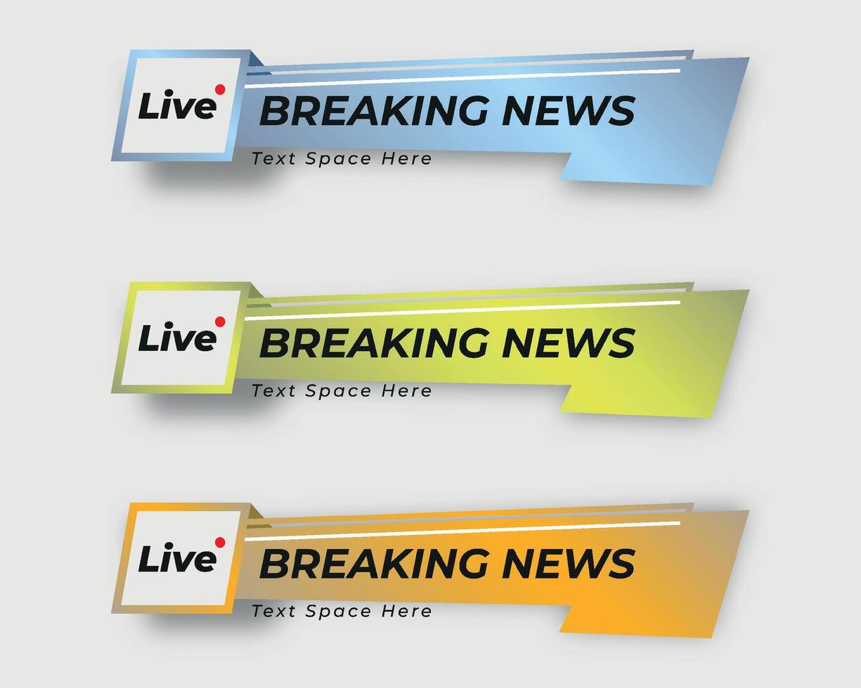 set  tv news bar. bars newspaper. social media bars. Television broadcast media title banner. title bar vector