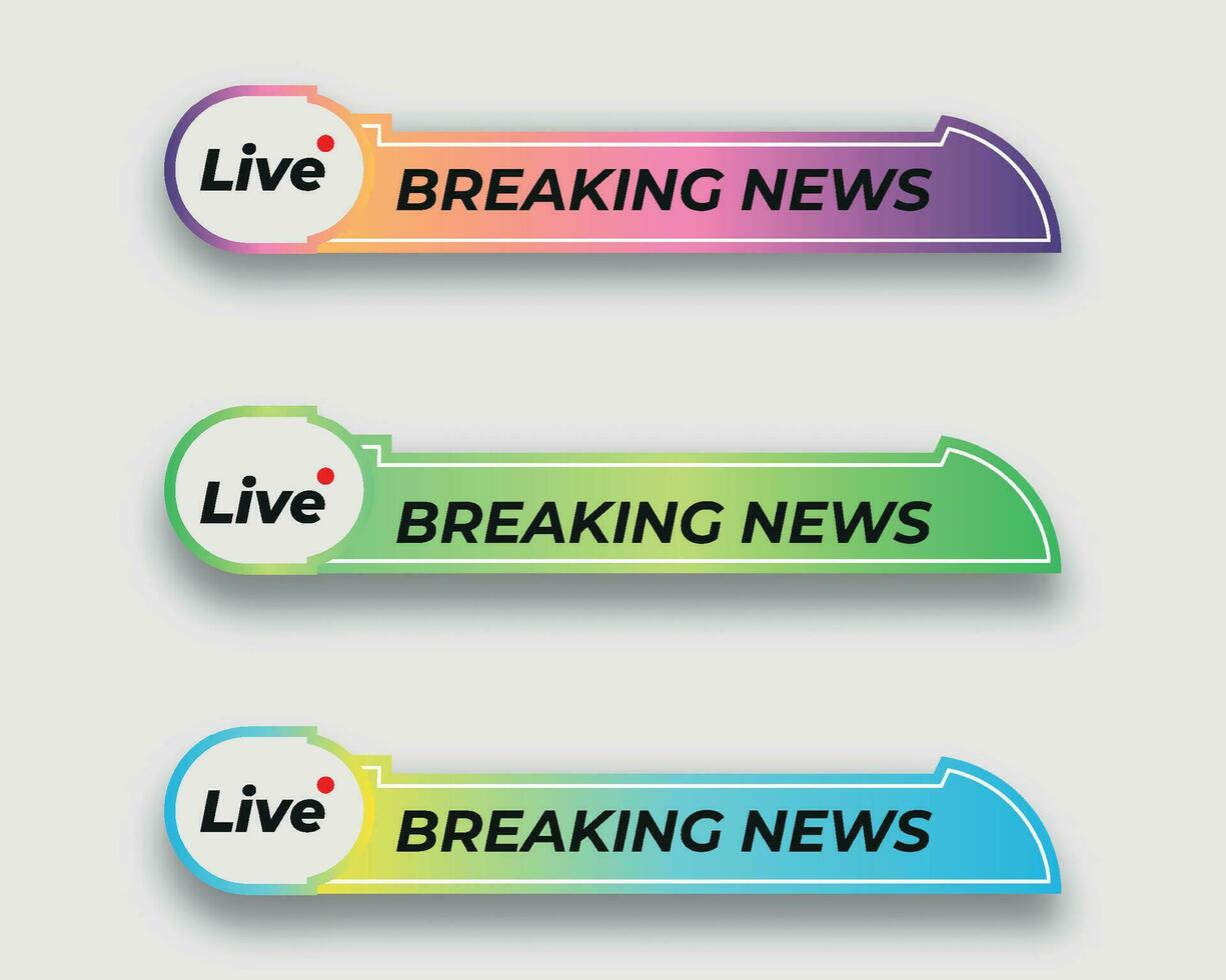 set  tv news bar. bars newspaper. social media bars. Television broadcast media title banner. title bar vector