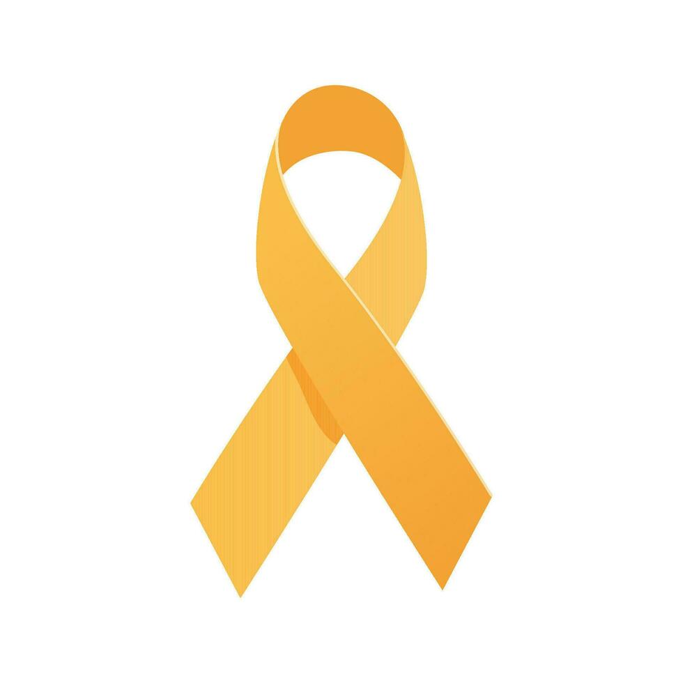 yellow ribbon is the symbol for childhood cancer vector