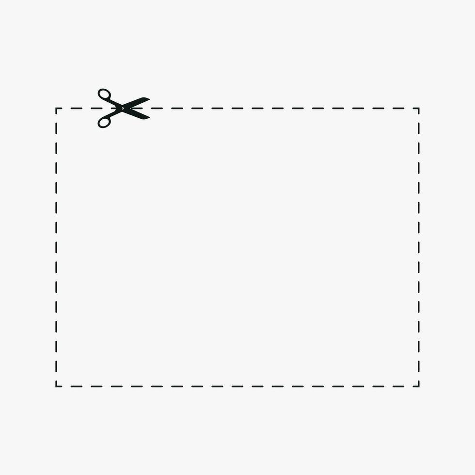 cut dotted line vector icon