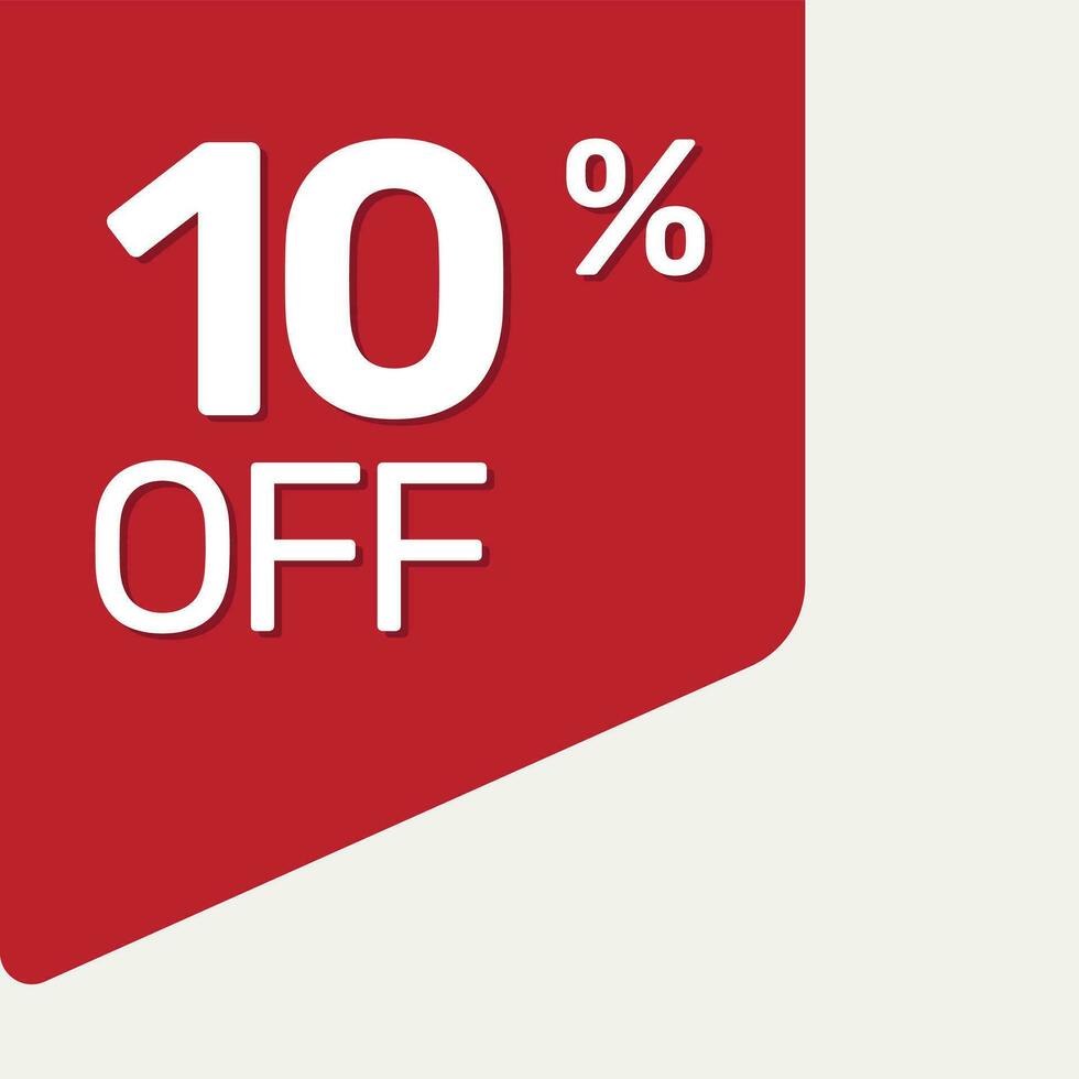 red tag 10 percent off vector flat