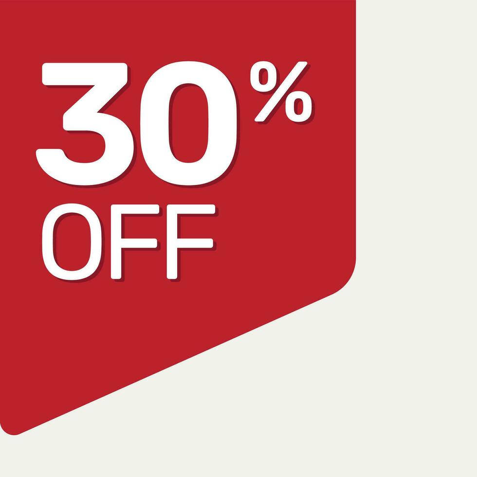 red tag 30 percent off vector flat