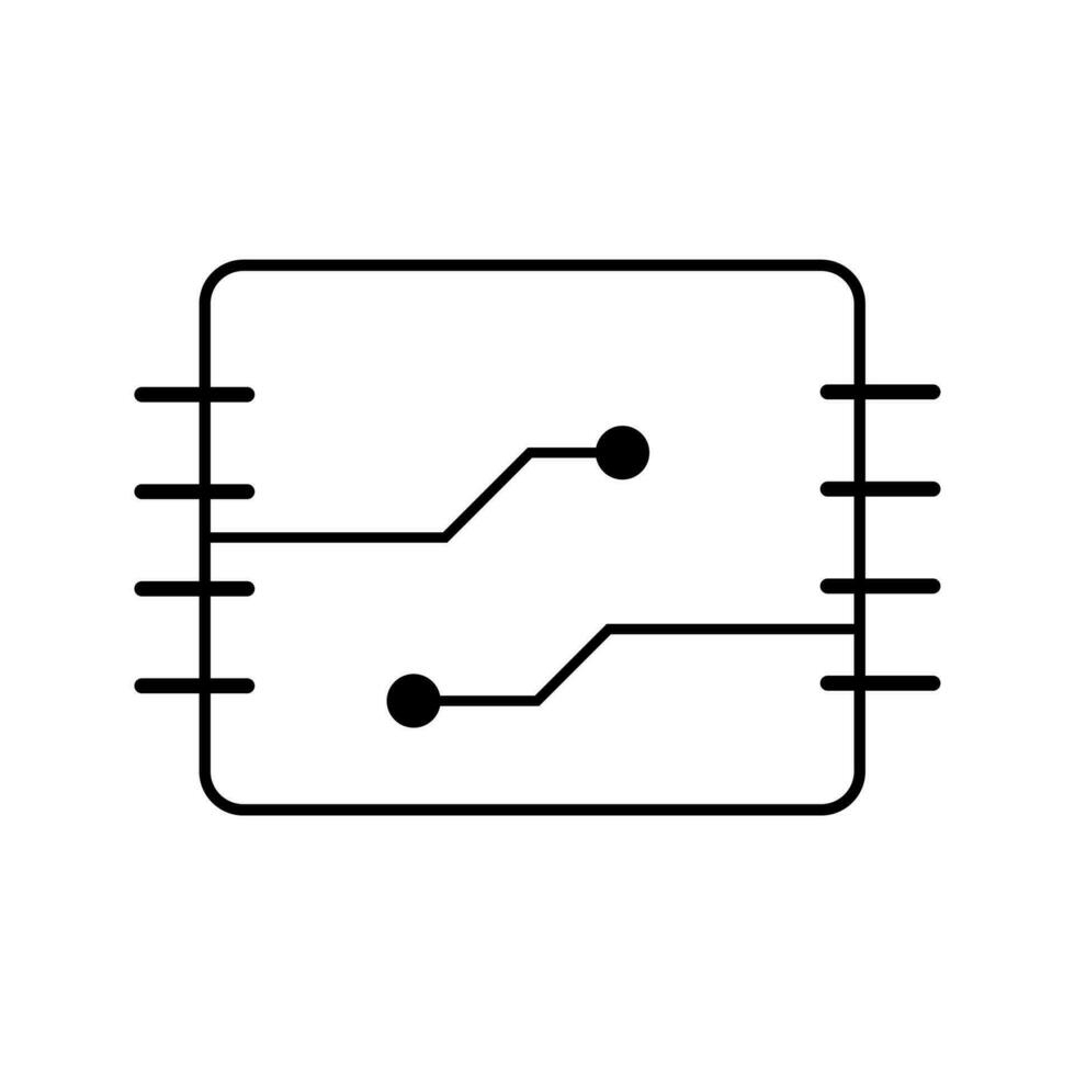 vector icono I a artificial inteligencia sencillo línea