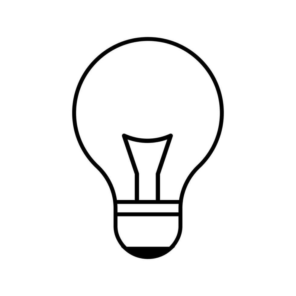 Light bulb line icon vector, isolated on white background. Idea sign, solution, thinking concept. Electric lamp lighting. Electricity, glow. Modern flat style for design vector