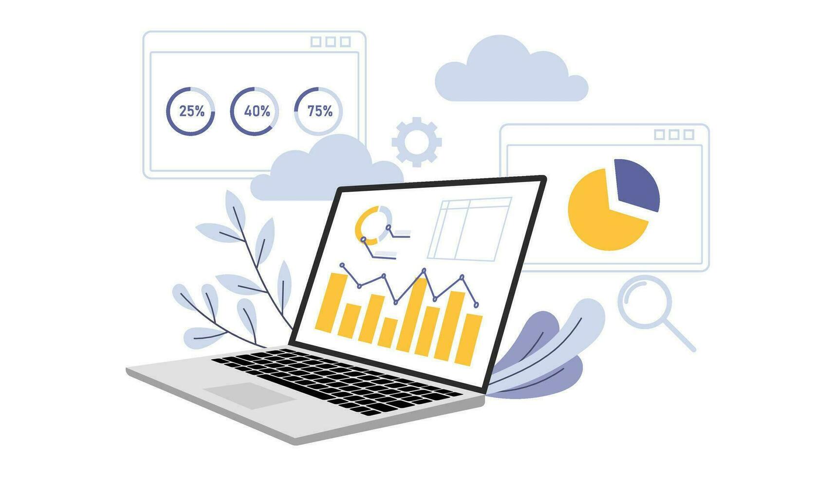 data analyst illustration flat design vector