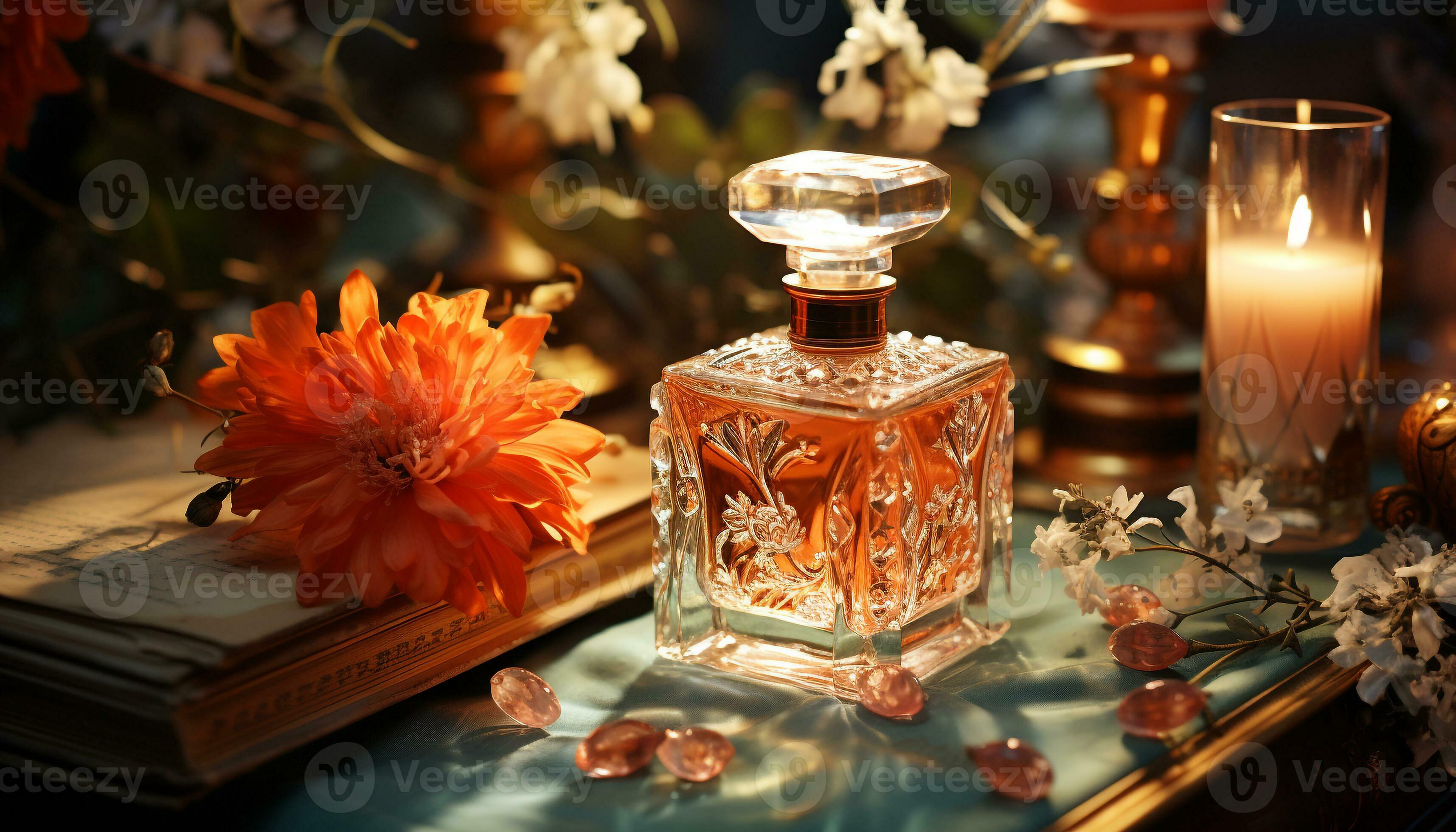 Candle flame dances, elegance and romance fill the old fashioned room generated by AI 26444847