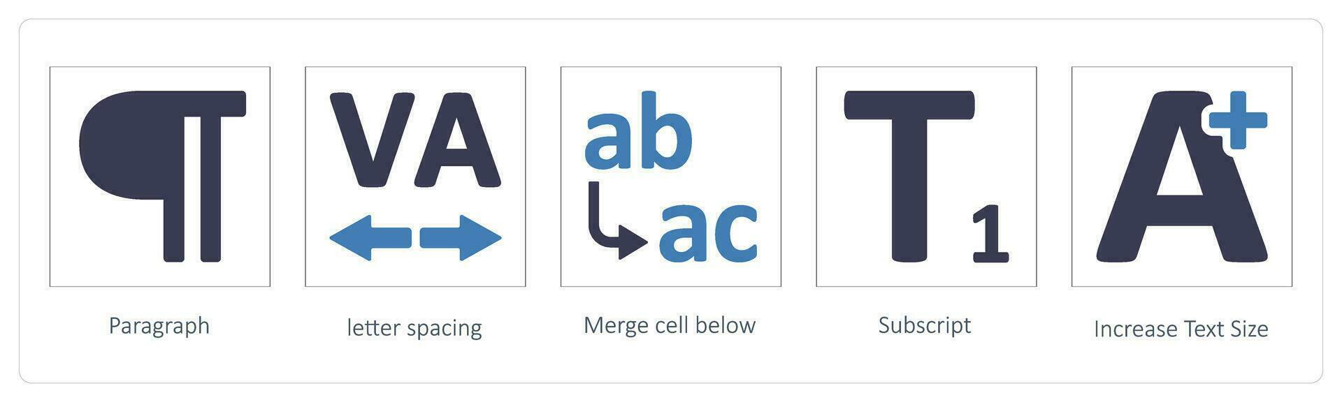 Paragraph, letter spacing vector