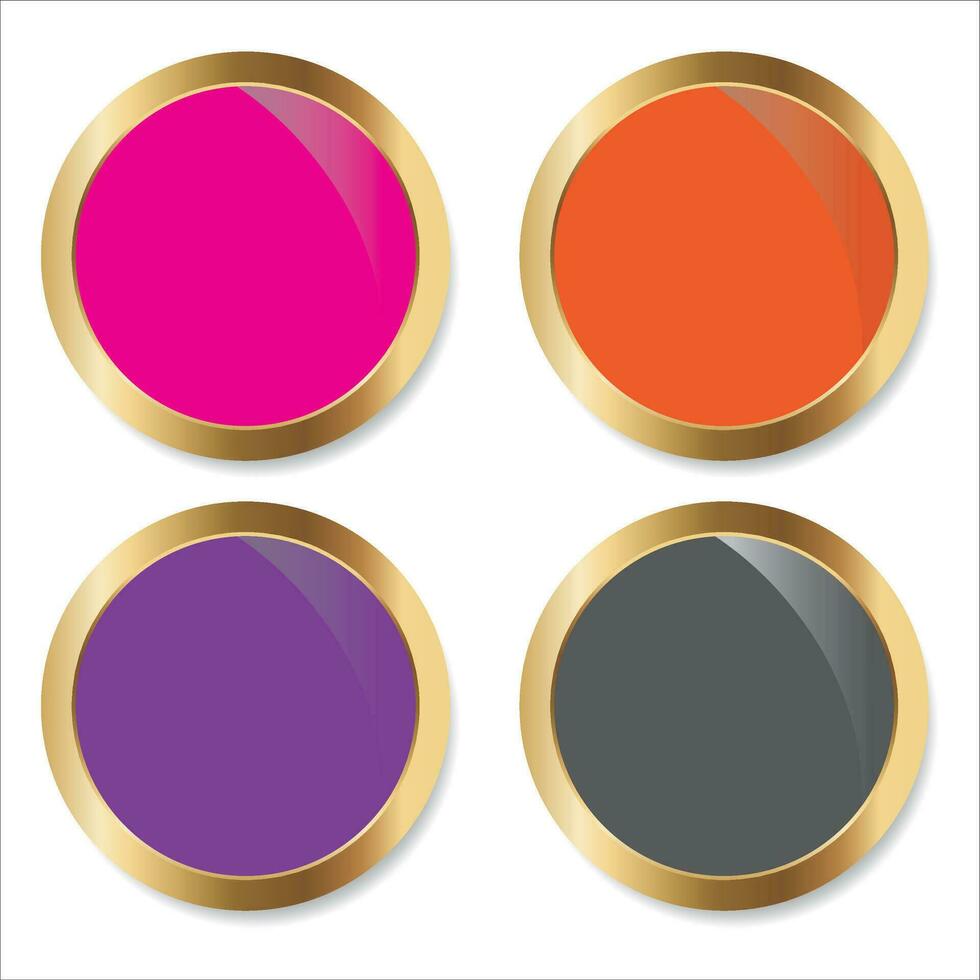 set of colored buttons icon, vector, illustration, symbol vector