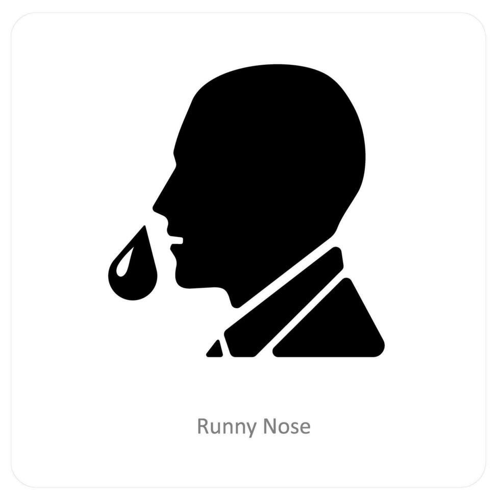 runny nose and disease icon concept vector