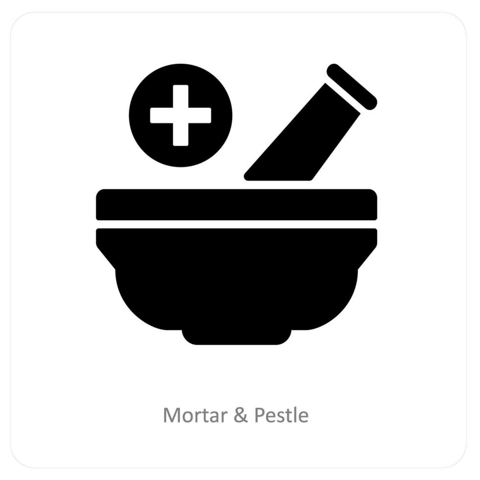 mortar and pestle and icon concept vector