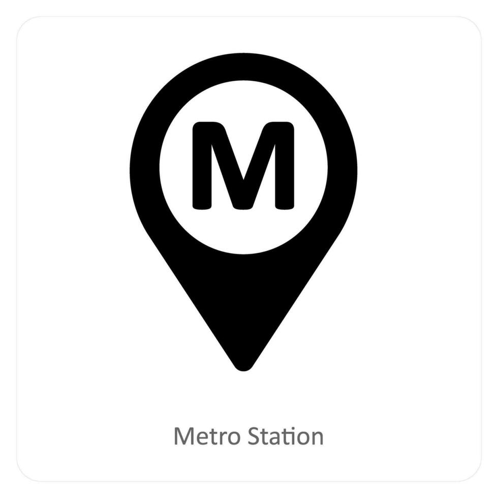 Metro Station and location icon concept vector