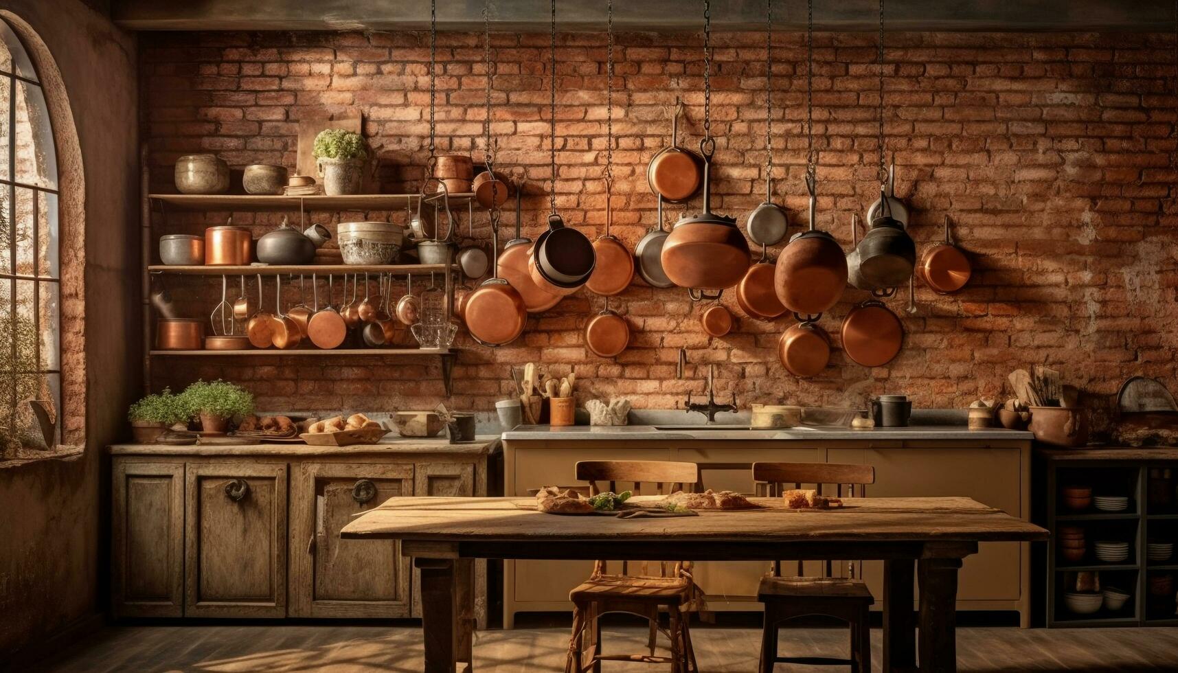 https://static.vecteezy.com/system/resources/previews/026/447/382/non_2x/rustic-kitchen-utensils-adorn-modern-shelves-in-domestic-kitchen-decor-generated-by-ai-free-photo.jpg